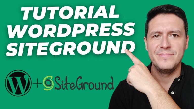 Crea tu Web WordPress en SITEGROUND Tutorial Paso a